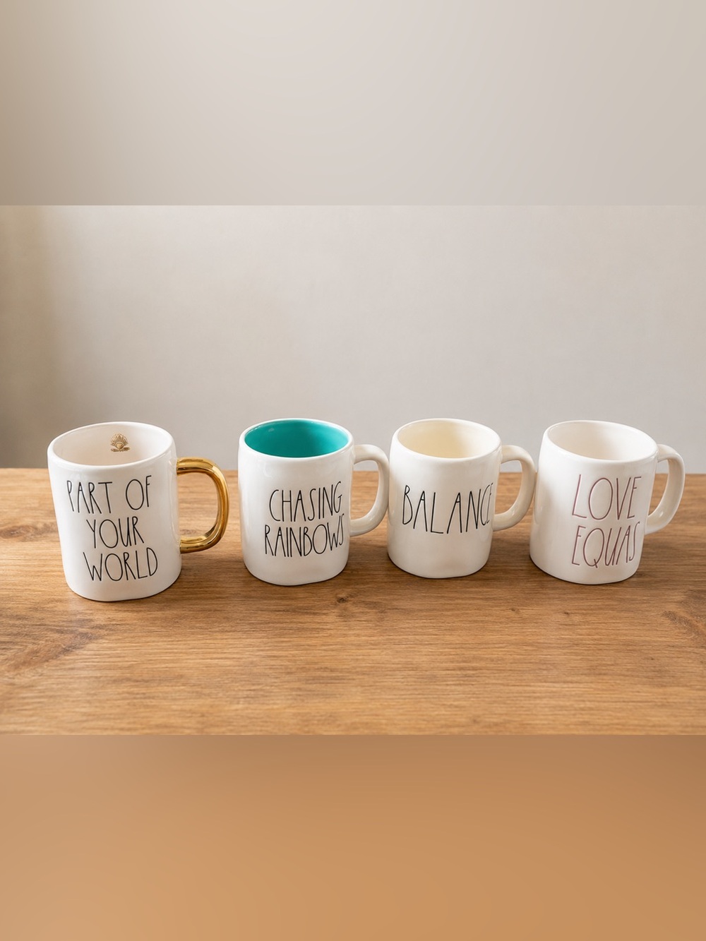 4 Rae Dunn Coffee Mugs